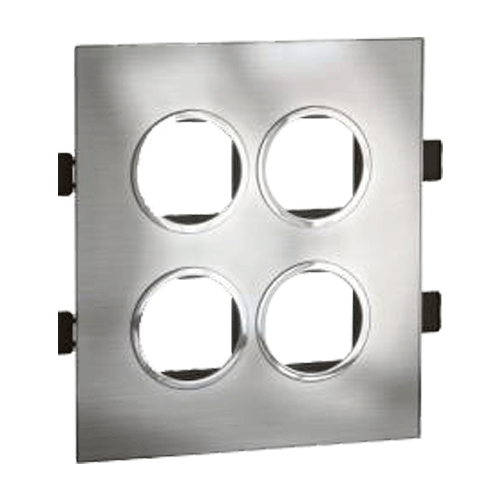 Legrand Arteor 2 x4M Stainless Steel Cover Plate With Frame, 5759 46